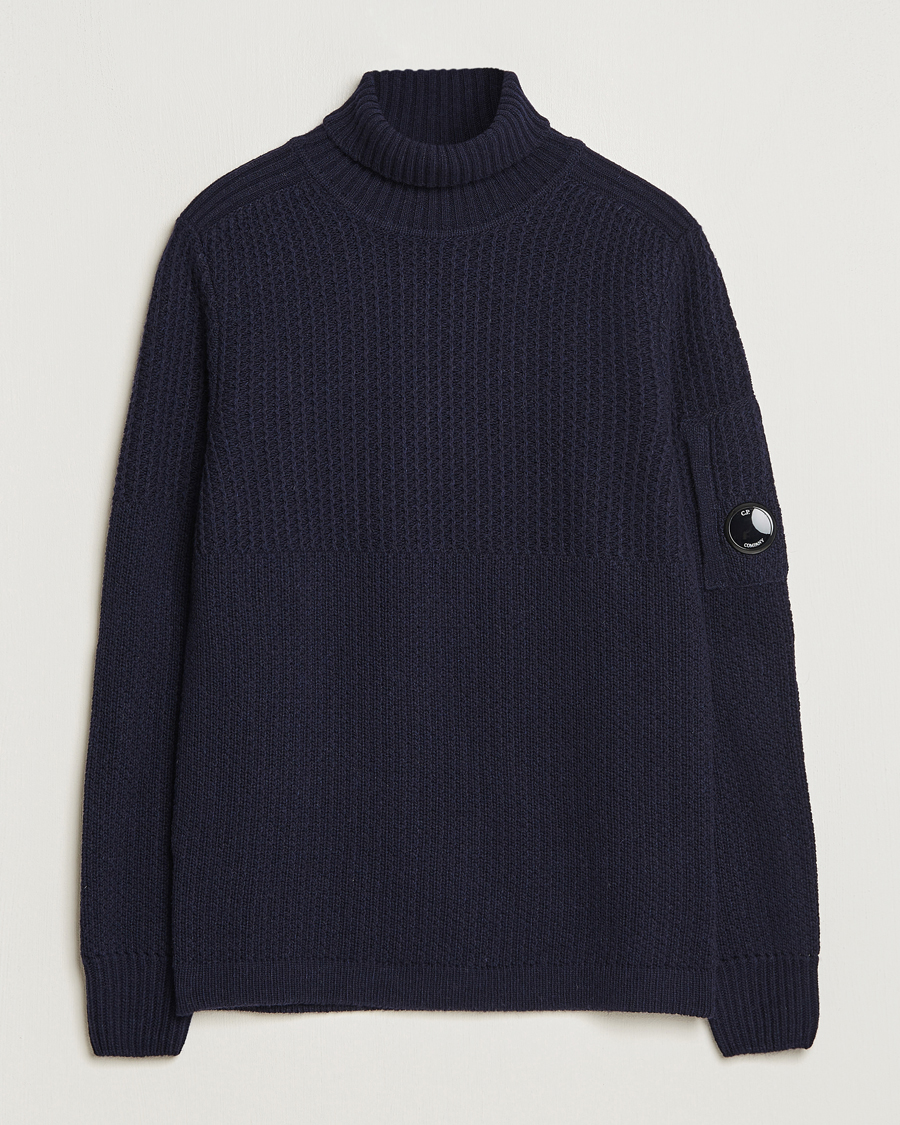 Men | Sweaters & Knitwear | C.P. Company | Heavy Knitted Lambswool Rollneck Total Eclipse