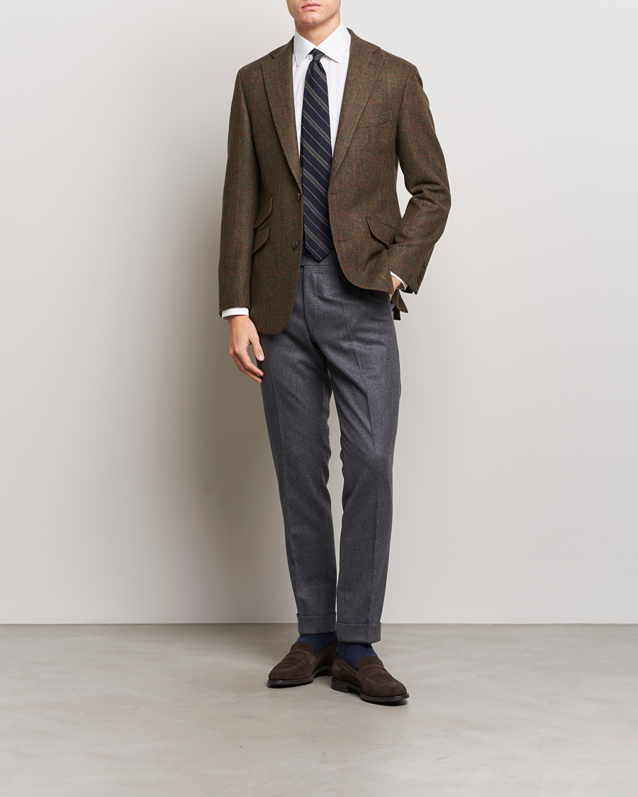 Men | Blazers | Walker Slater | Edward Lambswool Windowpane Blazer Green