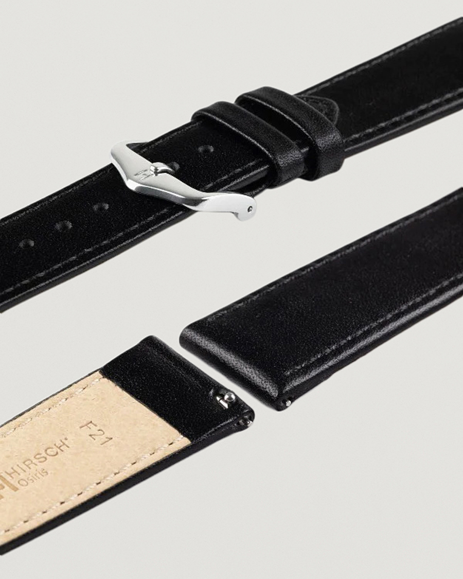 Men | Watch straps | HIRSCH | Osiris Calf Leather Watch Strap Black