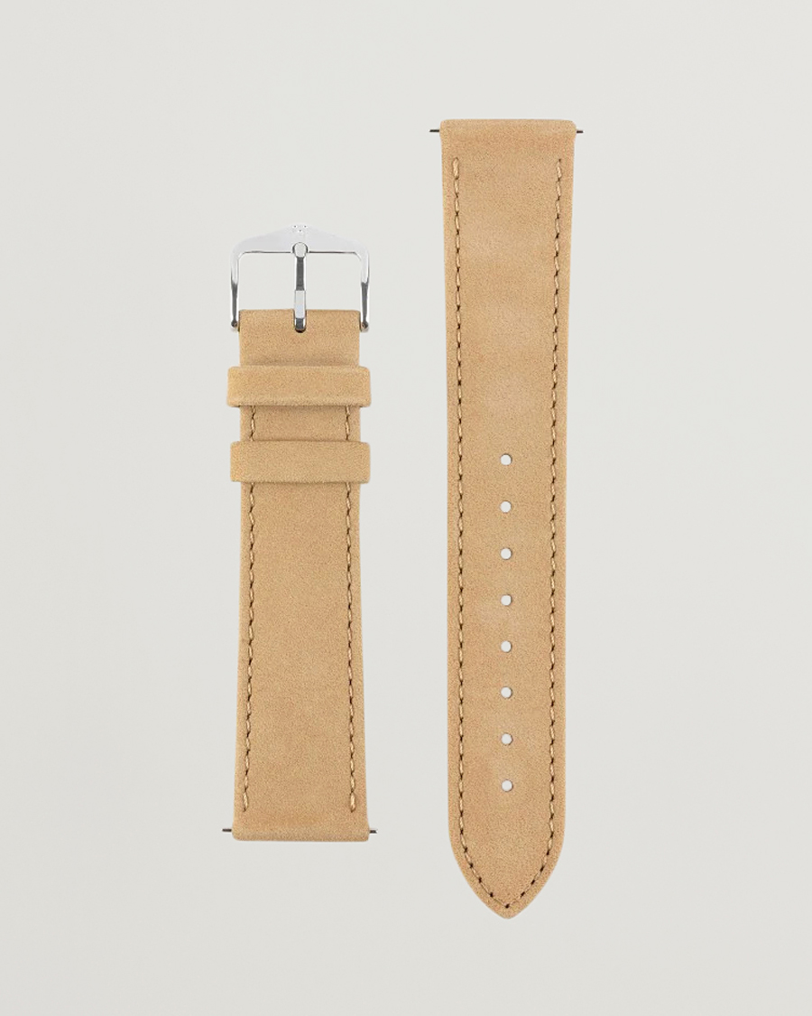 Men | Watch straps | HIRSCH | Osiris Calf Leather Nubuck Effect Watch Strap Beige