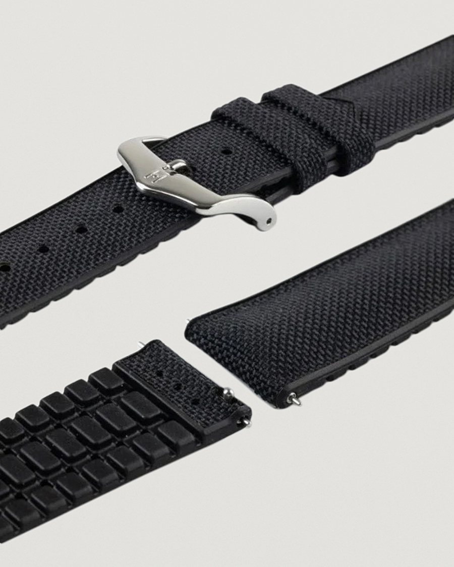 Men | Watch straps | HIRSCH | Arne Sailcloth Effect Performance Watch Strap Black