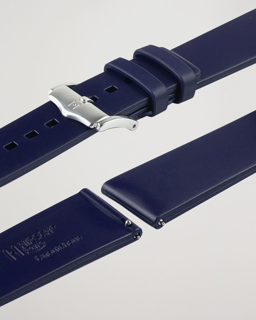 Men | Watch straps | HIRSCH | Pure Natural Rubber Watch Strap Blue