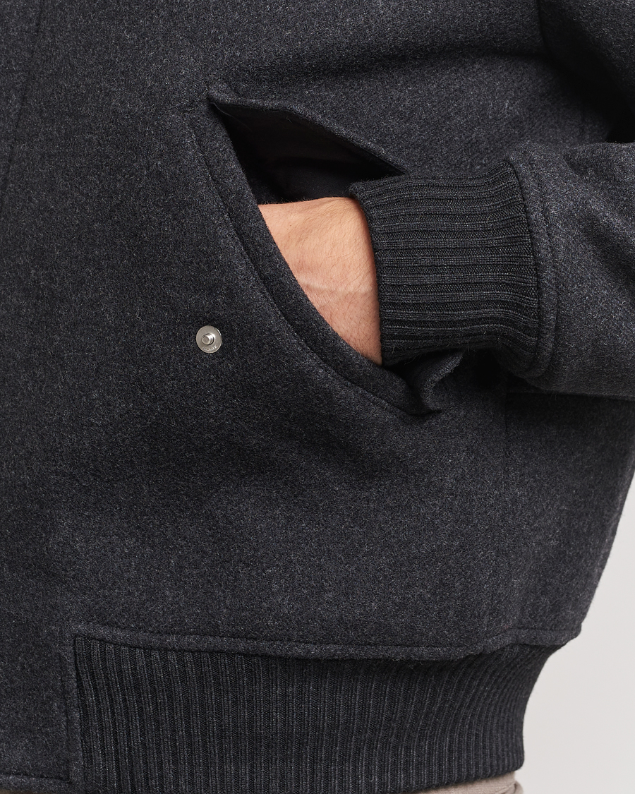 Men | Coats & Jackets | AMI | Shearling Bomber Jacket Heather Grey