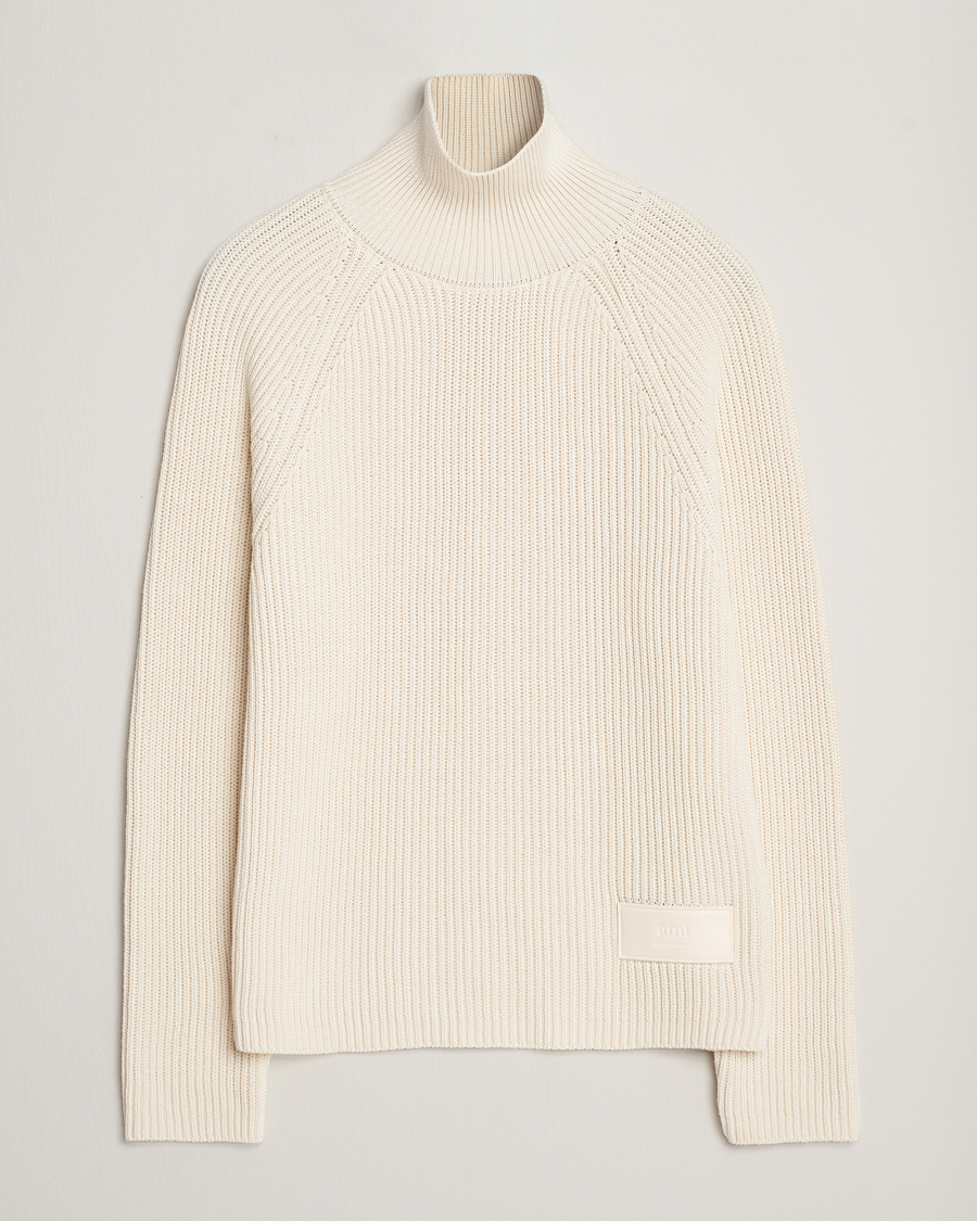 Men | Sweaters & Knitwear | AMI | Heavy Knitted Turtleneck Ivory