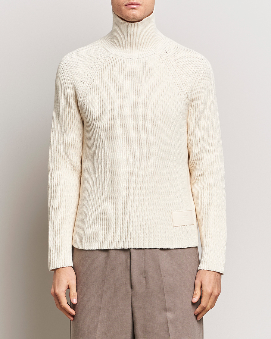 Men | Sweaters & Knitwear | AMI | Heavy Knitted Turtleneck Ivory