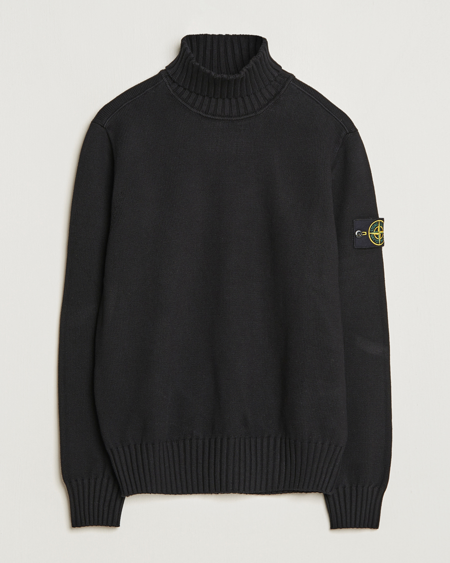 Men | Sweaters & Knitwear | Stone Island | Winter Cotton Polo Black