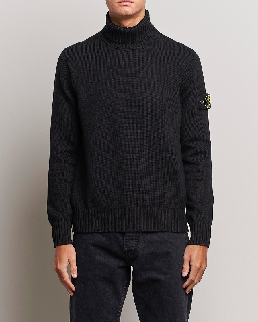Men | Sweaters & Knitwear | Stone Island | Winter Cotton Polo Black