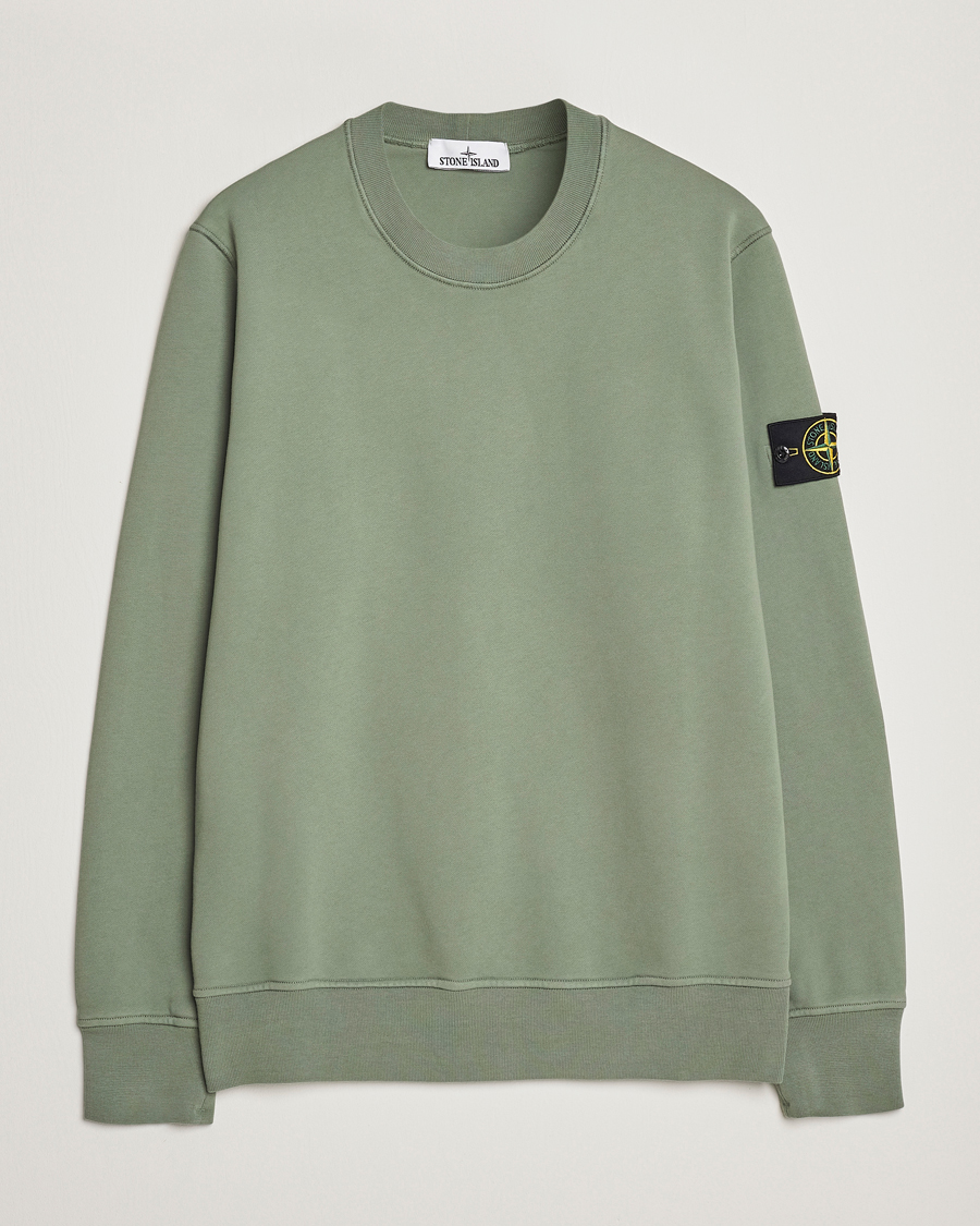 Men | Sweaters & Knitwear | Stone Island | Garment Dyed Fleece Sweatshirt Sage