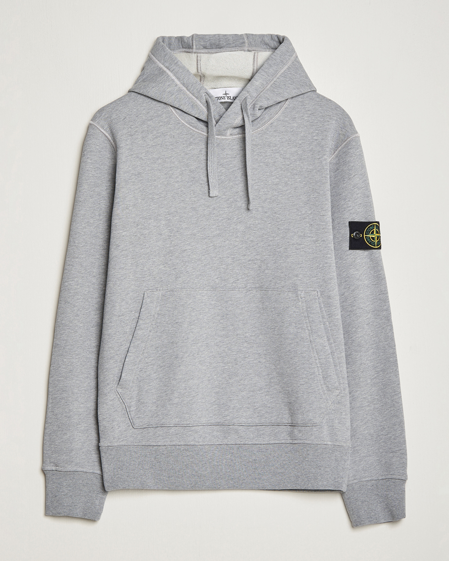 Men | Sweaters & Knitwear | Stone Island | Garment Dyed Fleece Hood Melange Grey