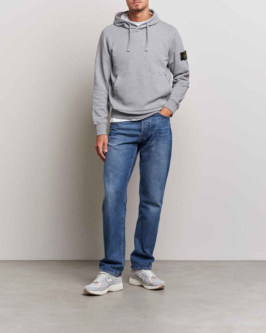 Men | Sweaters & Knitwear | Stone Island | Garment Dyed Fleece Hood Melange Grey