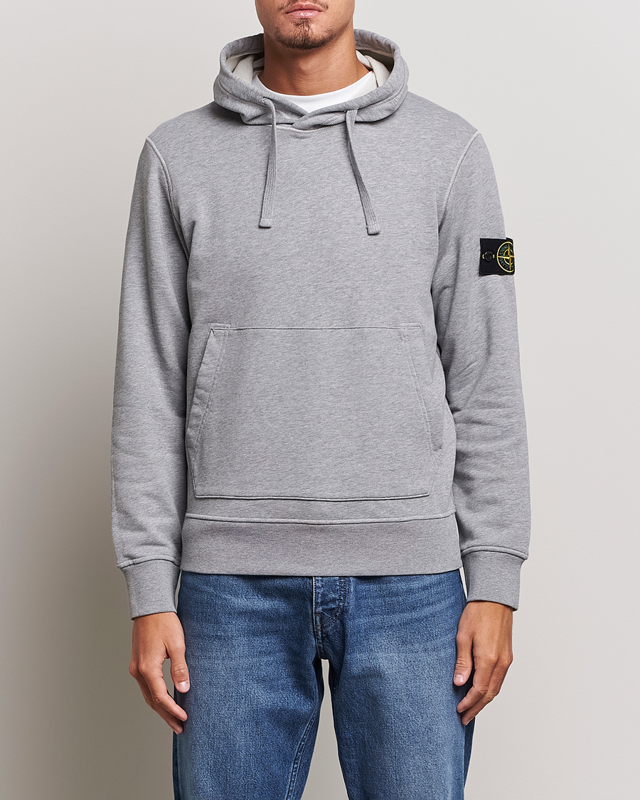 Men | Sweaters & Knitwear | Stone Island | Garment Dyed Fleece Hood Melange Grey
