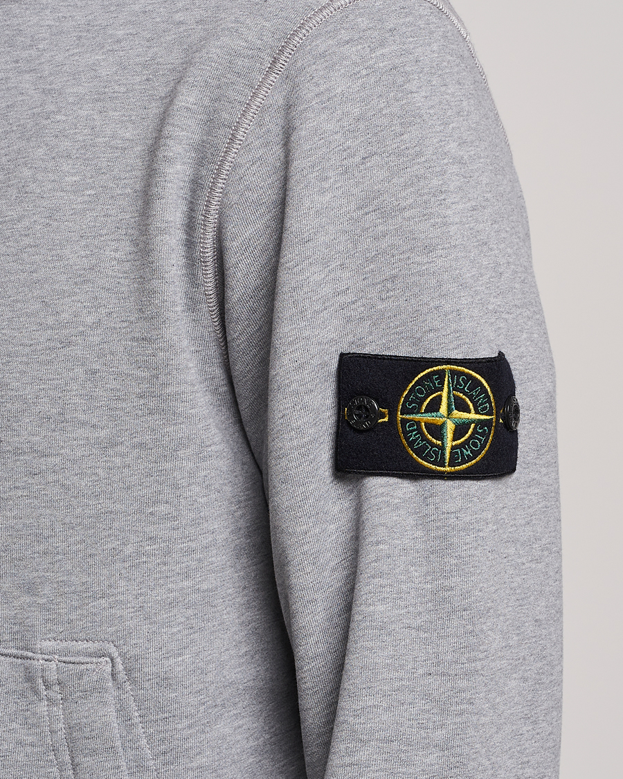 Men | Sweaters & Knitwear | Stone Island | Garment Dyed Fleece Hood Melange Grey