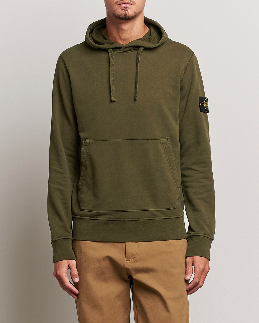 Men | Sweaters & Knitwear | Stone Island | Garment Dyed Fleece Hood Olive