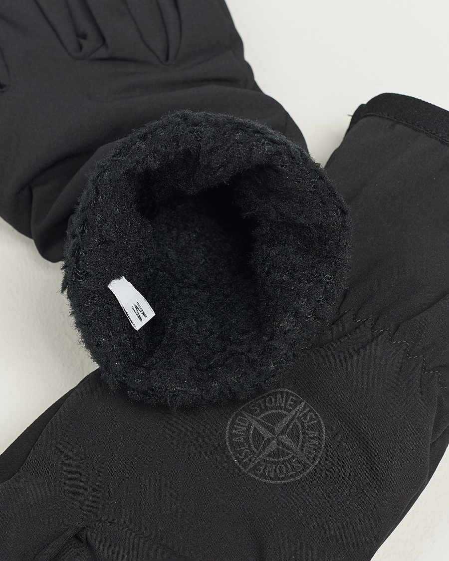 Men | Stone Island Soft Shell-R_e Recycled Gloves Black | Stone Island | Soft Shell-R_e Recycled Gloves Black