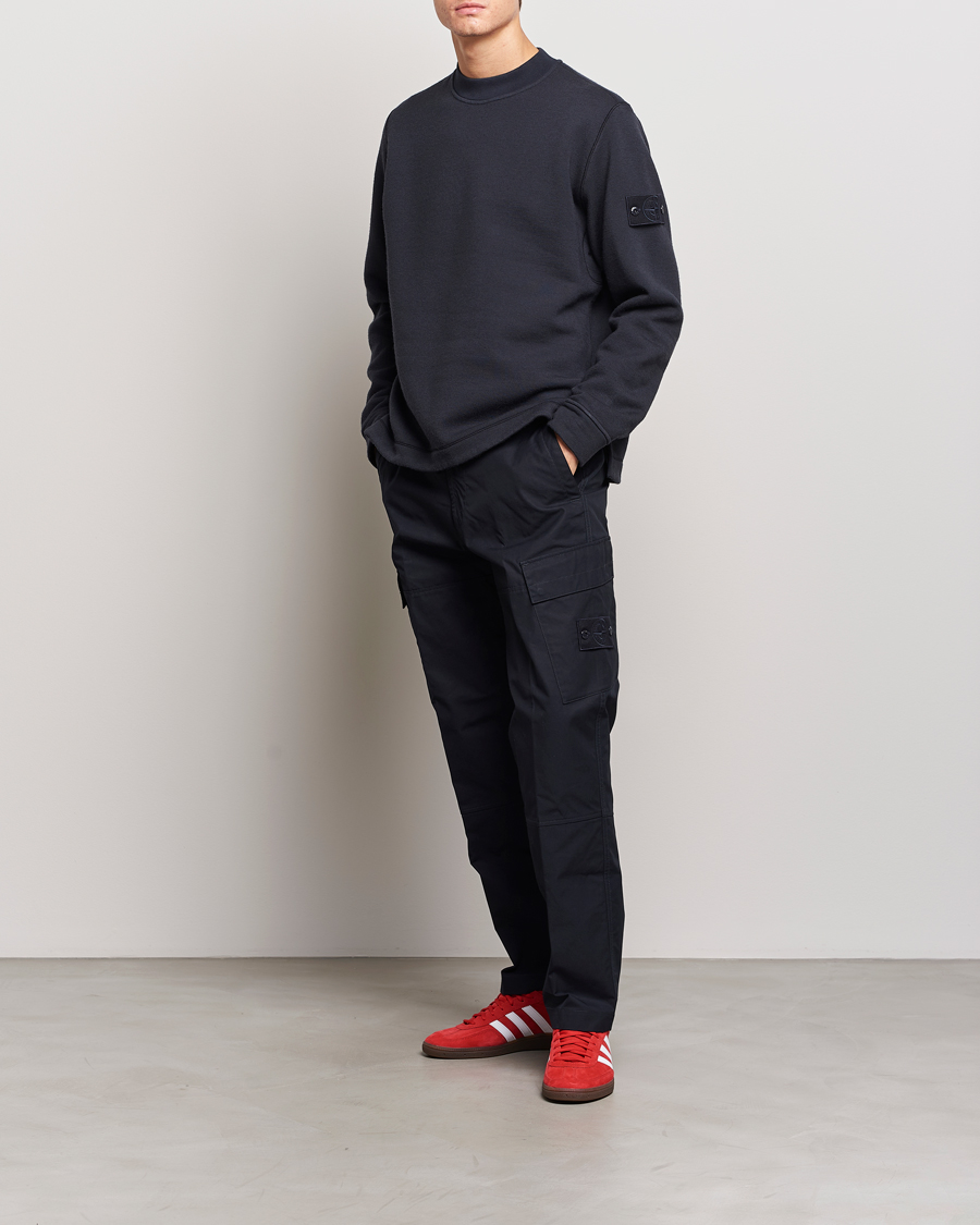 Men | Sweaters & Knitwear | Stone Island | Ghost Piece Wool Fleece Sweater Navy Blue