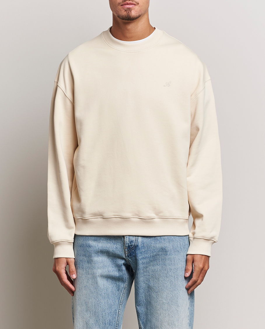 Men | Sweaters & Knitwear | Axel Arigato | Honor Crew Neck Sweatshirt Pale Beige