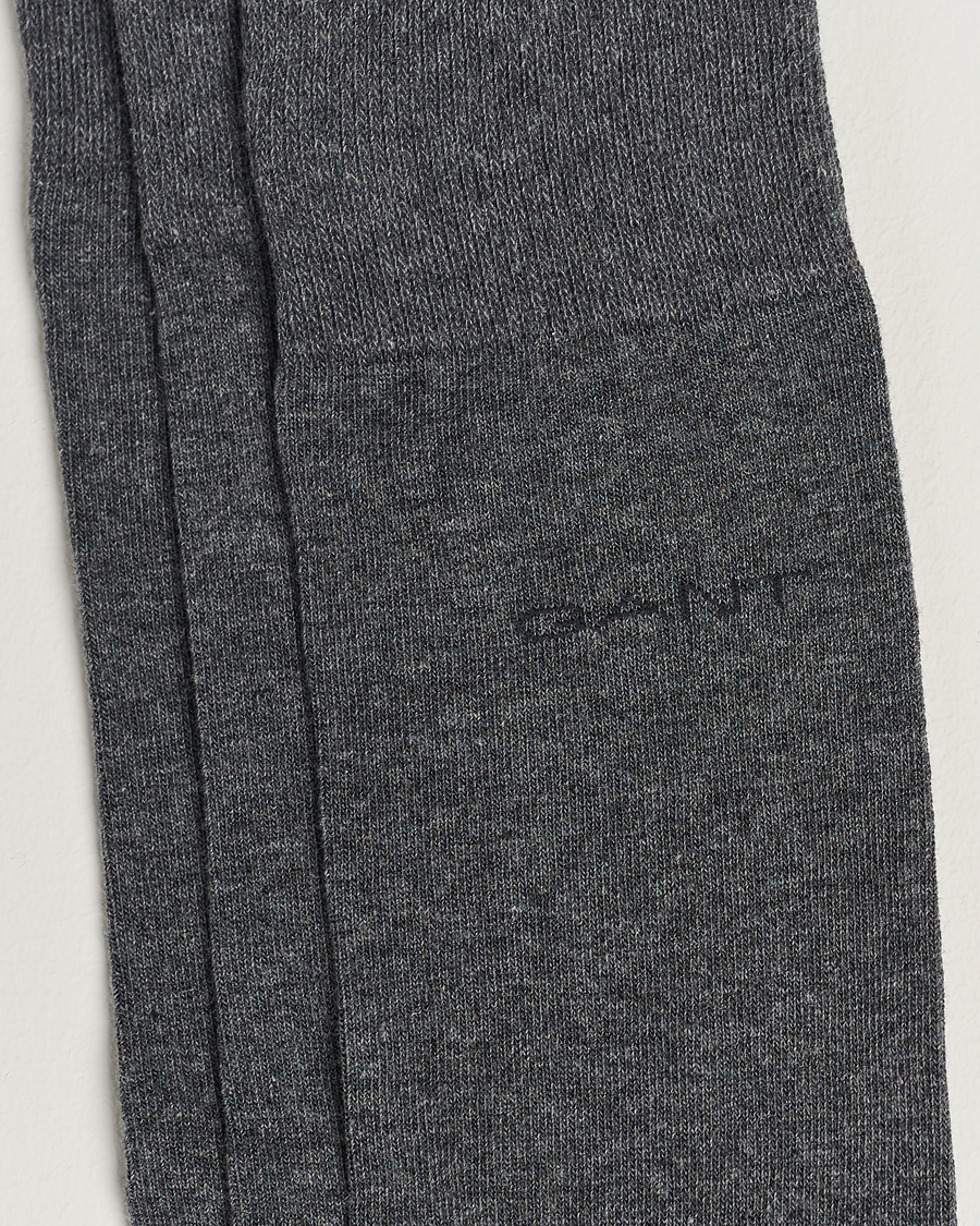 Men | Underwear & Socks | Gant | 3-Pack Cotton Socks Charcoal Melange