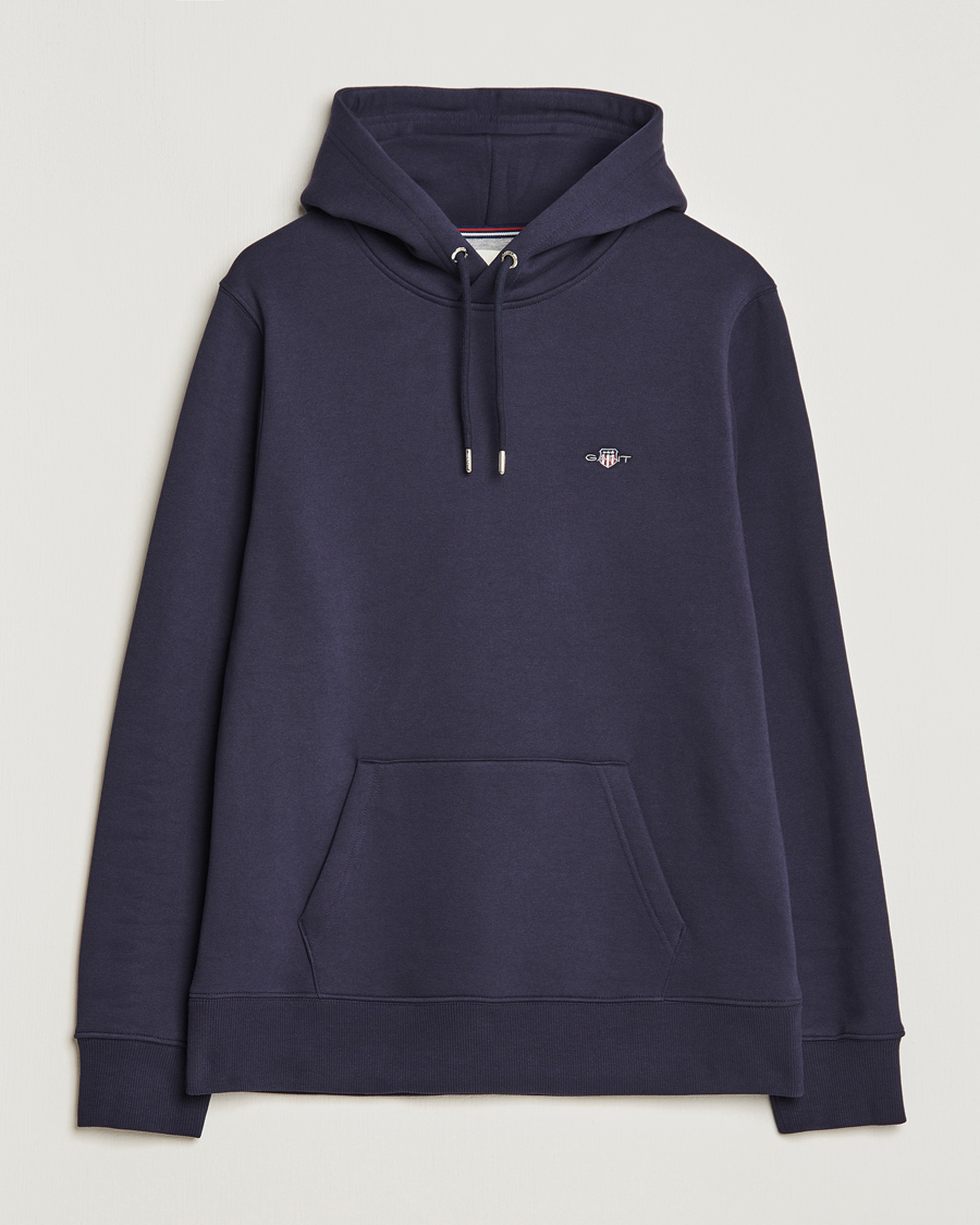 Men | Sweaters & Knitwear | GANT | Original Shield Logo Hoodie Evening Blue