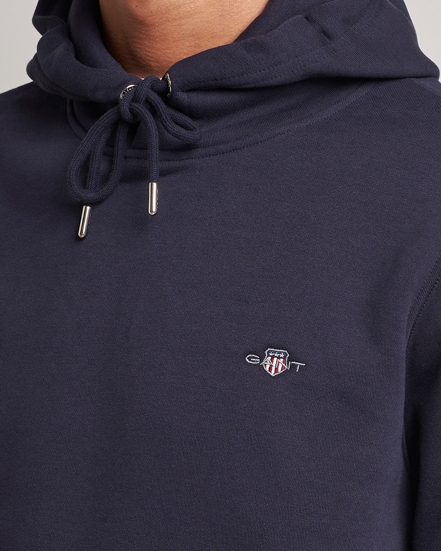 Men | Sweaters & Knitwear | GANT | Original Shield Logo Hoodie Evening Blue