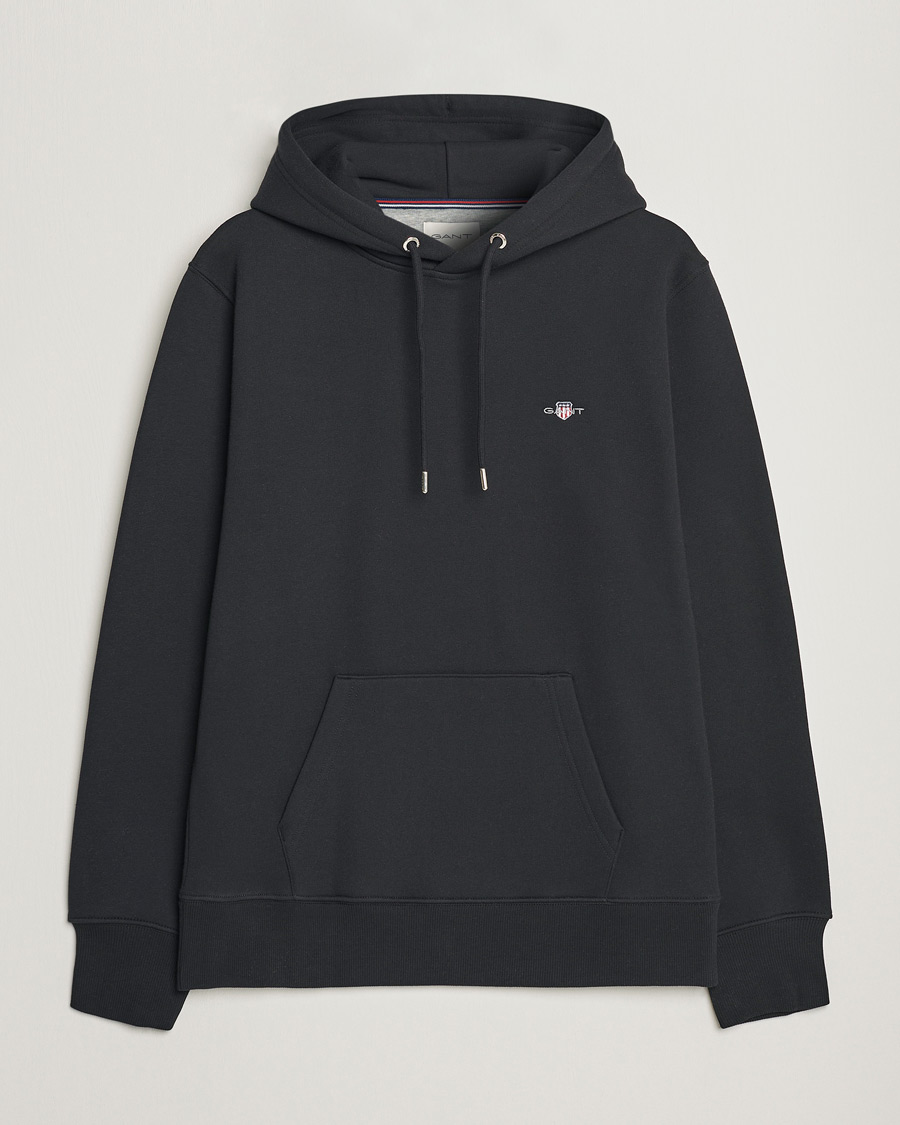 Men | Sweaters & Knitwear | GANT | Original Shield Logo Hoodie Black