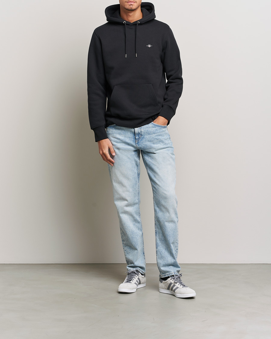 Men | Sweaters & Knitwear | GANT | Original Shield Logo Hoodie Black