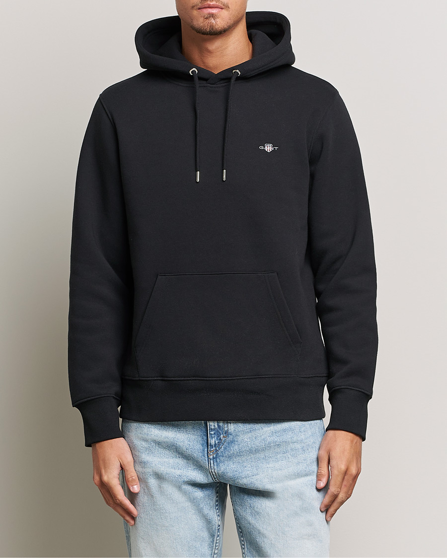 Men | Sweaters & Knitwear | GANT | Original Shield Logo Hoodie Black