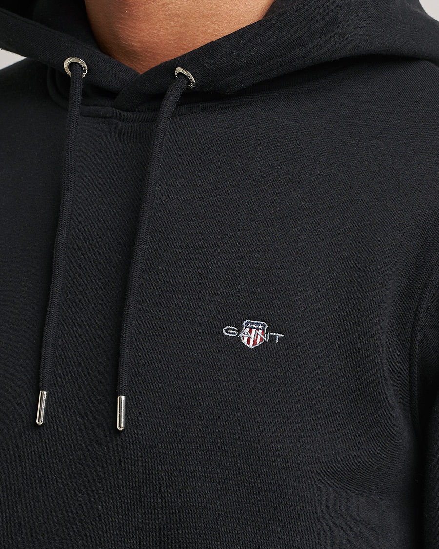 Men | Sweaters & Knitwear | GANT | Original Shield Logo Hoodie Black