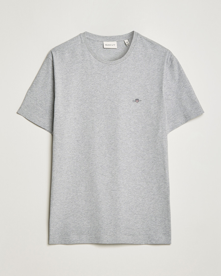 Men | T-Shirts | GANT | The Original Solid T-Shirt Grey Melange