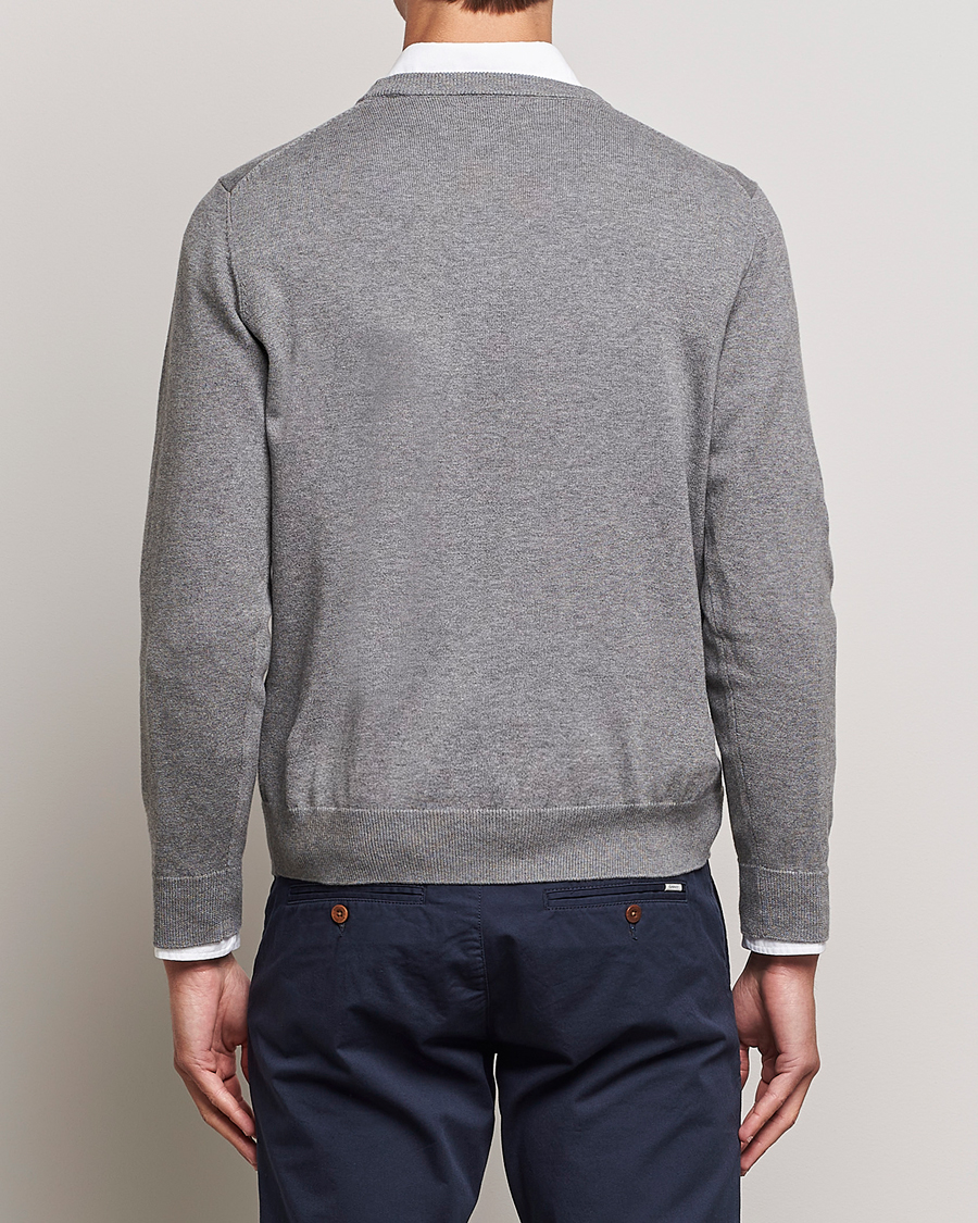 Men | Sweaters & Knitwear | Gant | Classic Cotton Crew Neck Dark Grey Melange