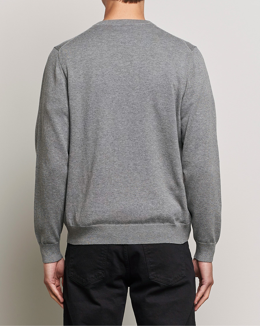 Men | Sweaters & Knitwear | Gant | Classic Cotton V-Neck Dark Grey Melange