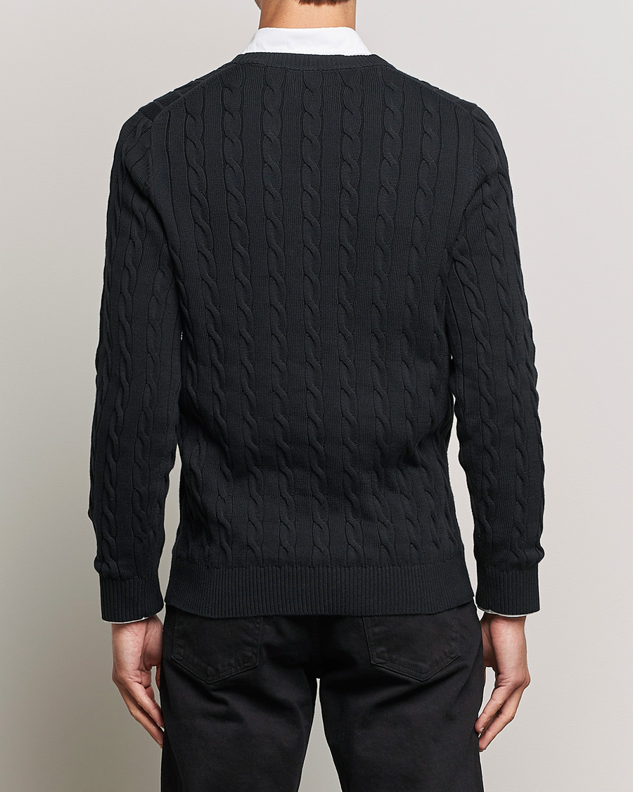 Men | Sweaters & Knitwear | Gant | Cotton Cable Crew Neck Black