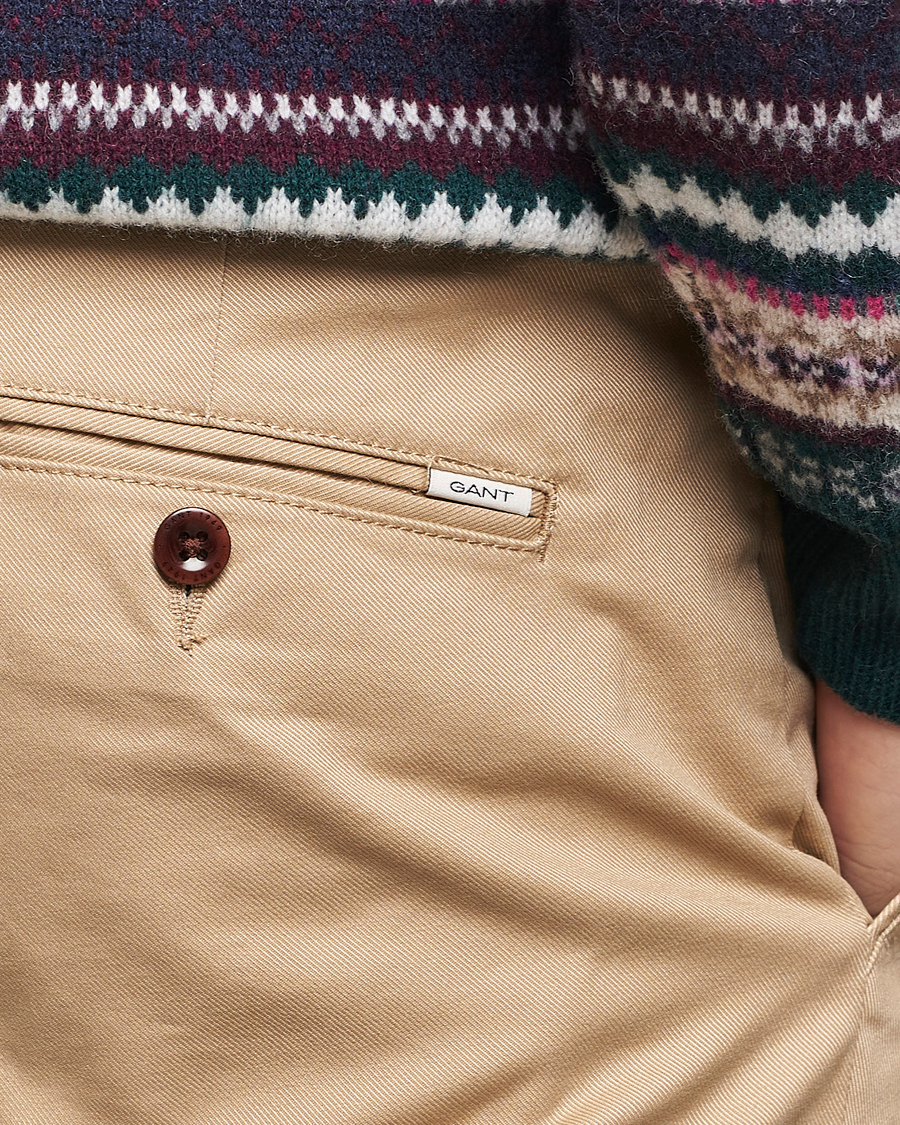 Men | Trousers | GANT | Slim Fit Tech Prep Chino Dark Khaki