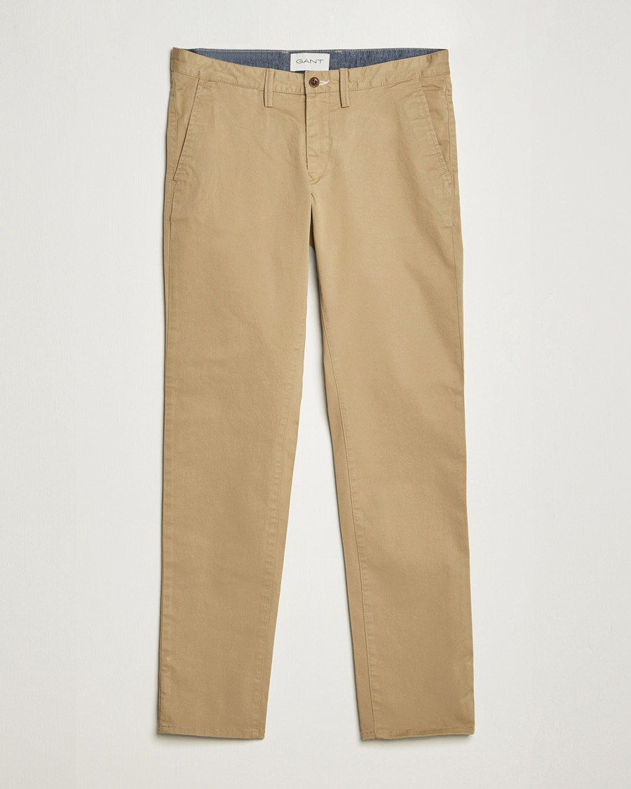 Men | Trousers | Gant | Slim Fit Twill Chino Dark Khaki