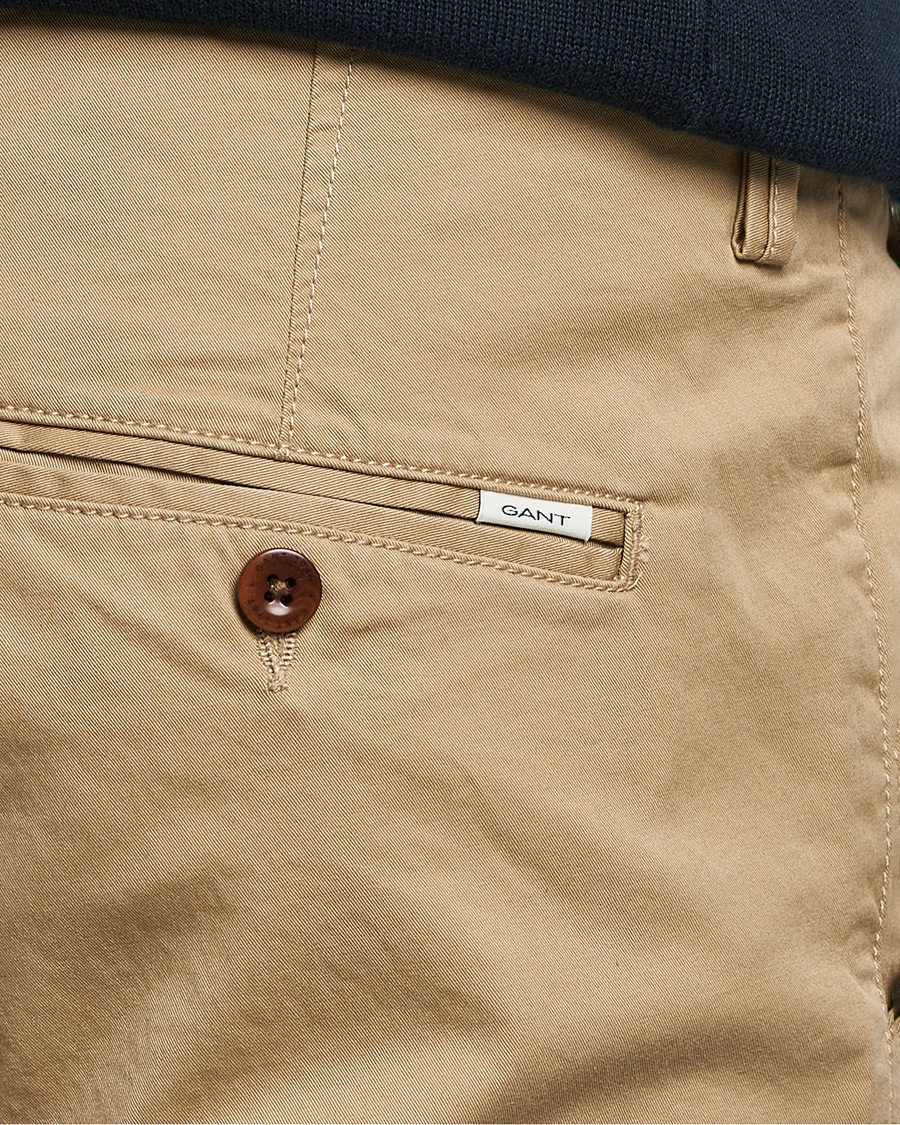 Men | Trousers | GANT | Slim Fit Twill Chino Dark Khaki