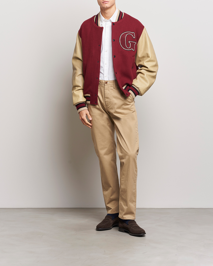 Men | Trousers | GANT | Regular Fit Twill Chino Dark Khaki