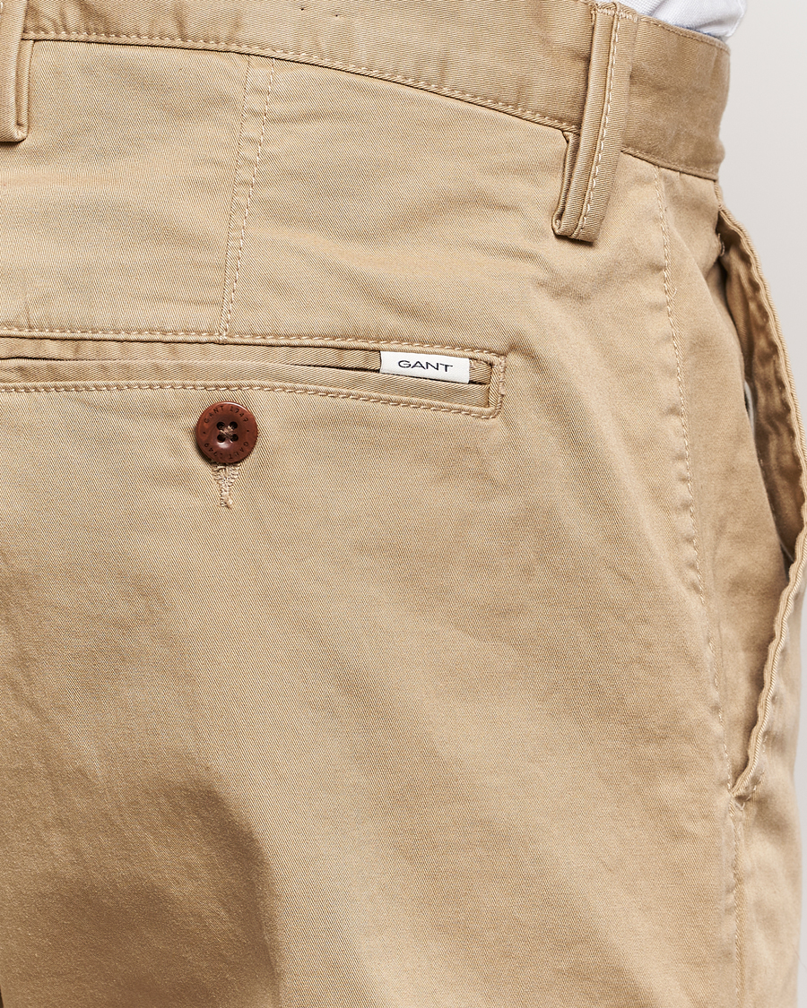 Men | Trousers | GANT | Regular Fit Twill Chino Dark Khaki