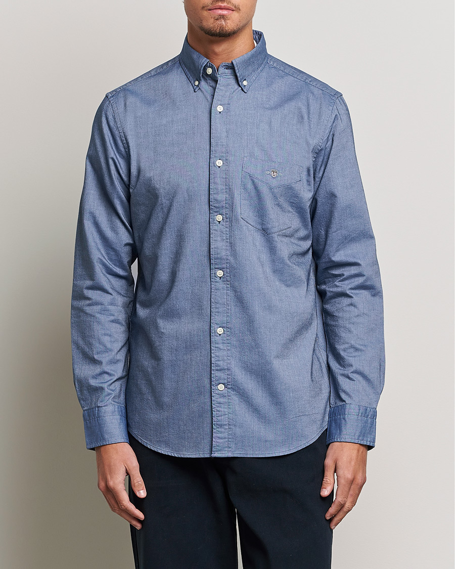Men | Shirts | GANT | Regular Fit Oxford Shirt Persian Blue