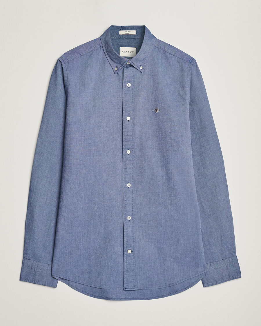 Men | Shirts | GANT | Slim Fit Oxford Shirt Persian Blue