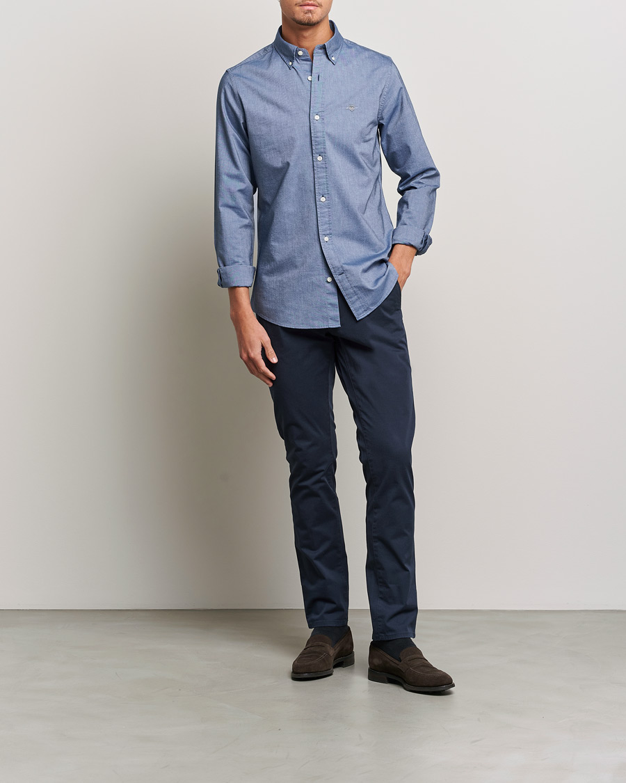 Men | Shirts | GANT | Slim Fit Oxford Shirt Persian Blue