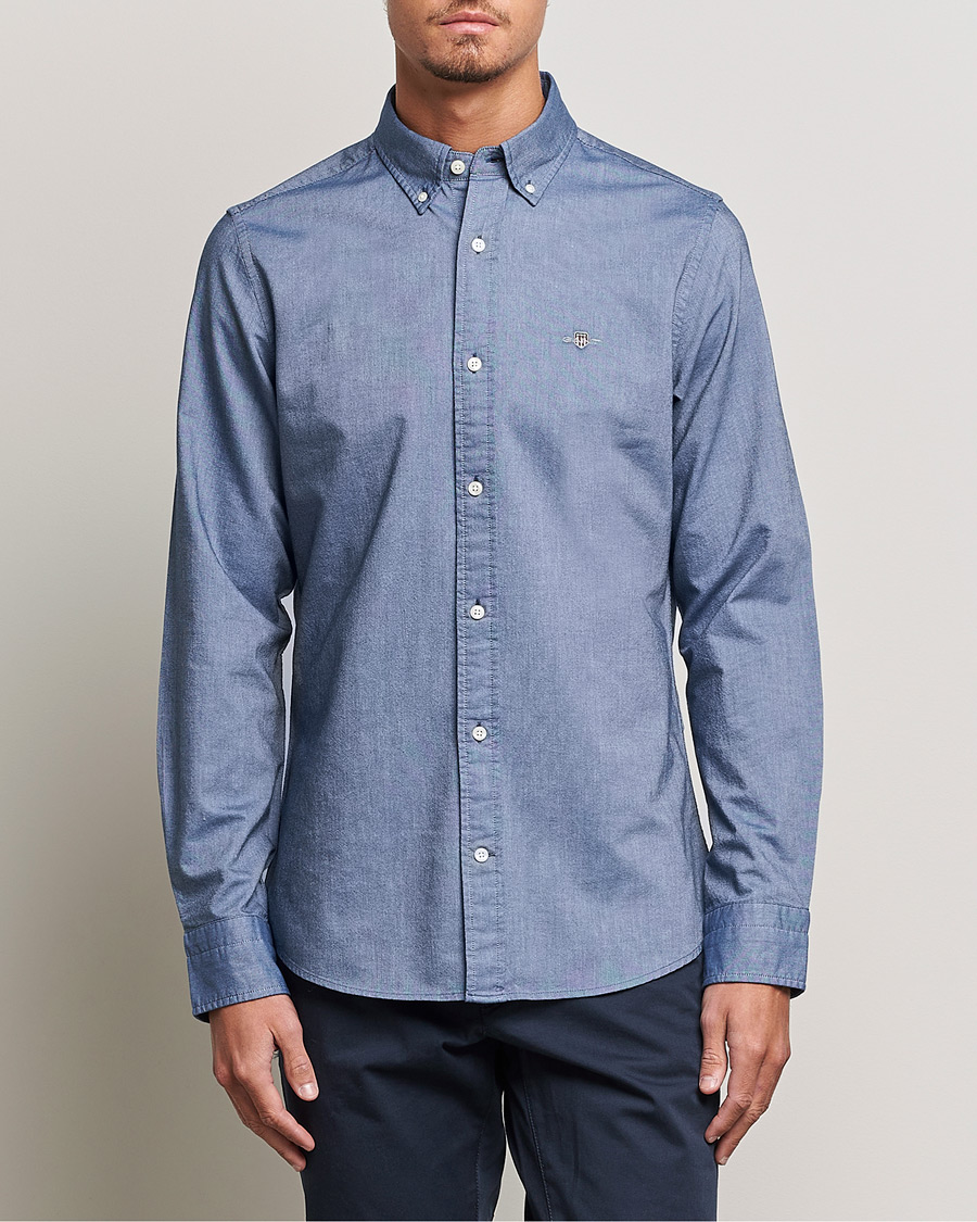 Men | Shirts | GANT | Slim Fit Oxford Shirt Persian Blue