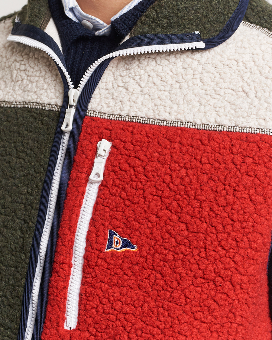 Men | Sweaters & Knitwear | Drake's | Colourblock Boucle Zip Fleece Vest Multi