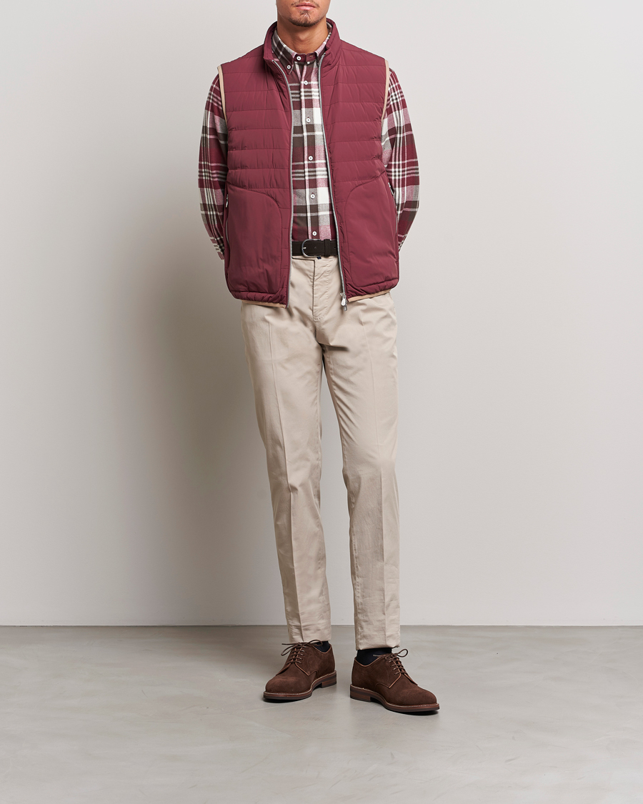 Men | Coats & Jackets | Brunello Cucinelli | Nylon Down Vest Burgundy