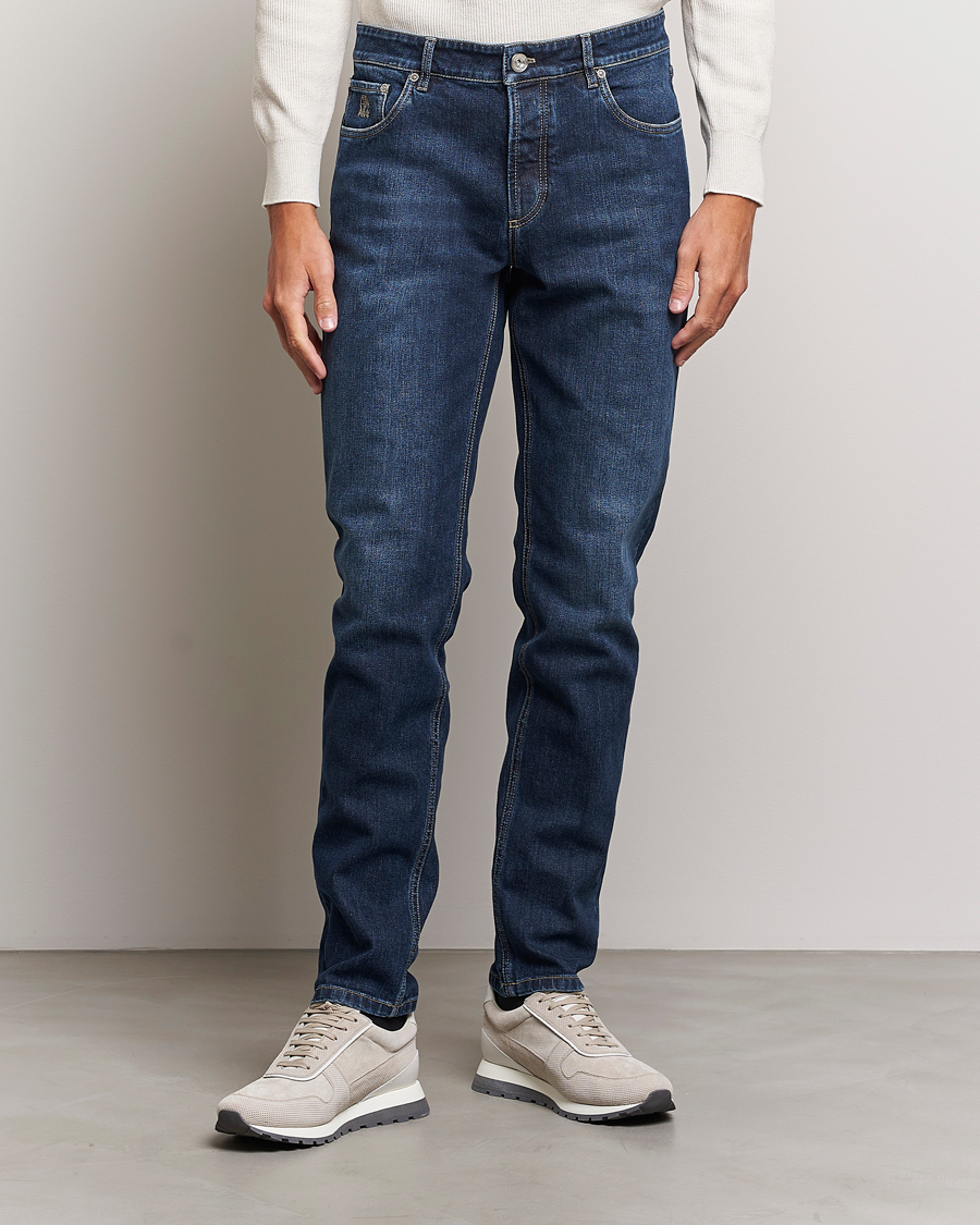 Men | Jeans | Brunello Cucinelli | Traditional Fit Jeans Dark Wash