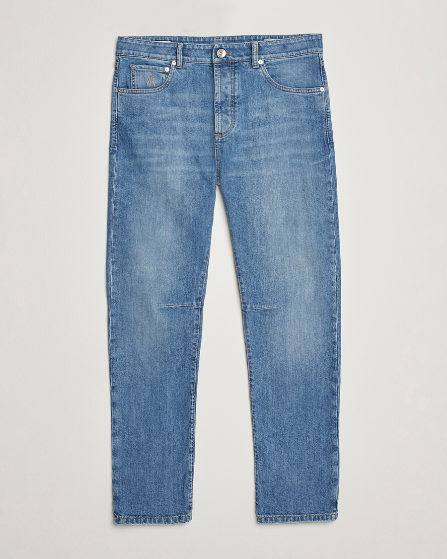 Men | Jeans | Brunello Cucinelli | Leisure Fit Jeans Medium Blue Wash