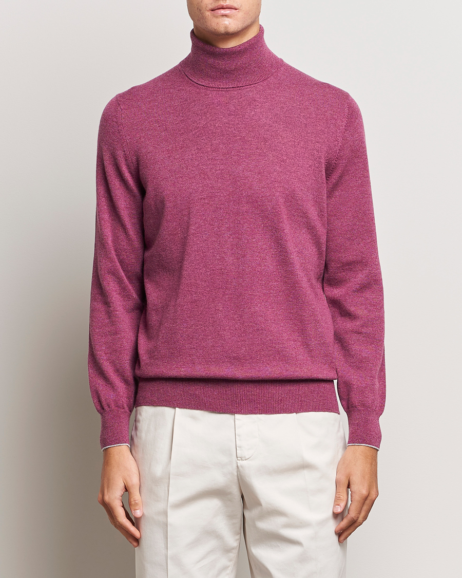 Men | Sweaters & Knitwear | Brunello Cucinelli | 2 Ply Cashmere Rollneck Burgundy