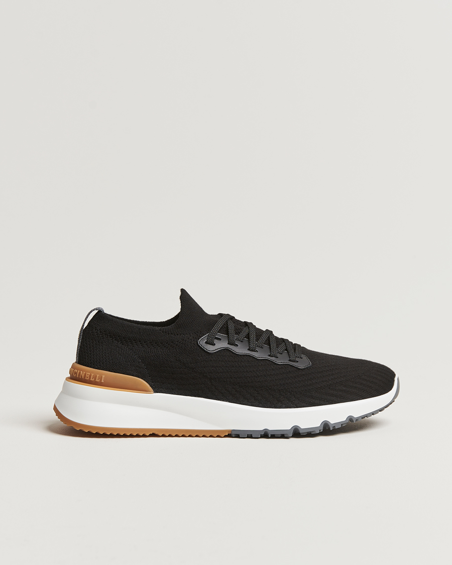 Men | Brunello Cucinelli Flannel Running Sneakers Black | Brunello Cucinelli | Flannel Running Sneakers Black