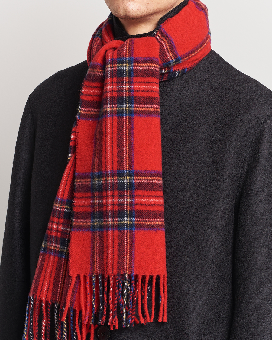 Men | Morris Arthur Check Scarf  Red | Morris | Arthur Check Scarf  Red