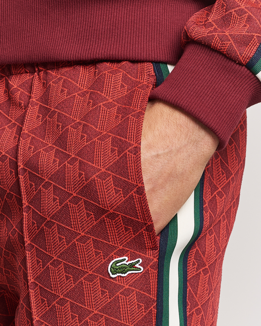 Men | Trousers | Lacoste | Monogram Trackpants Pinot/Red