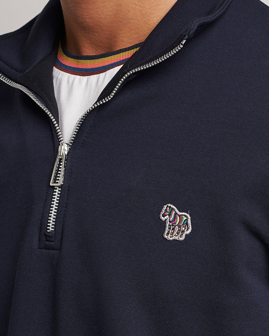 Men | Sweaters & Knitwear | PS Paul Smith | Zebra Organic Cotton Sweat Half Zip Navy