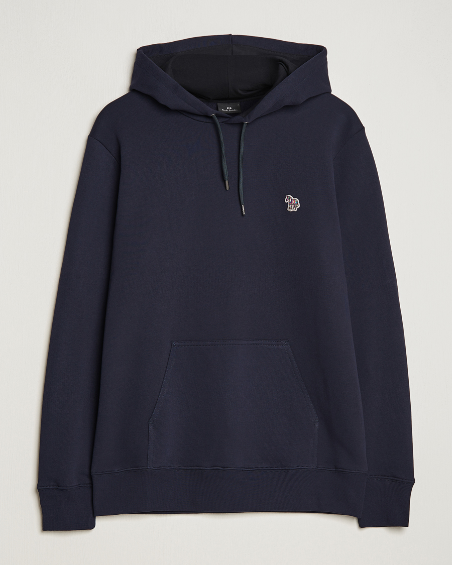 Men | Sweaters & Knitwear | PS Paul Smith | Zebra Organic Cotton Hoodie Navy